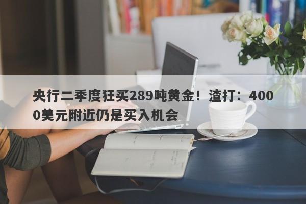 央行二季度狂买289吨黄金！渣打：4000美元附近仍是买入机会