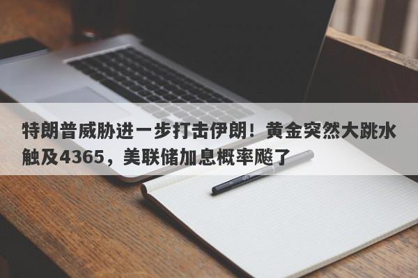 特朗普威胁进一步打击伊朗！黄金突然大跳水触及4365，美联储加息概率飚了