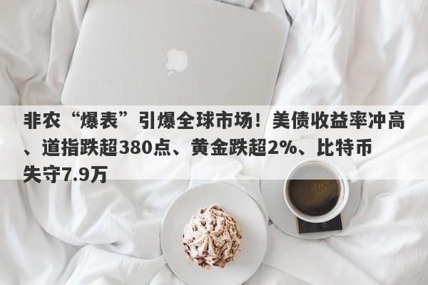 非农“爆表”引爆全球市场！美债收益率冲高、道指跌超380点、黄金跌超2%、比特币失守7.9万