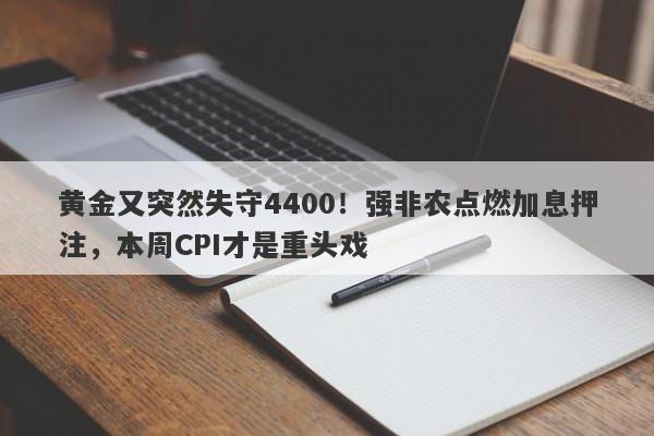 黄金又突然失守4400！强非农点燃加息押注，本周CPI才是重头戏