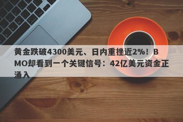 黄金跌破4300美元、日内重挫近2%!BMO却看到一个关键信号:42亿美元资金正涌入